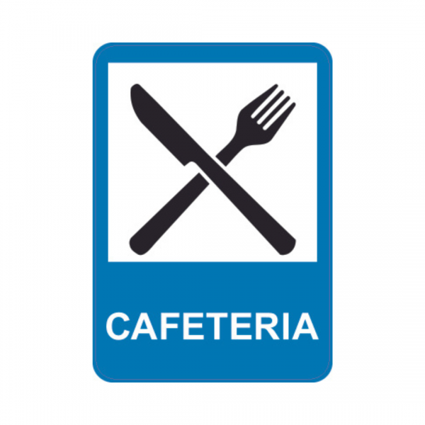Panneau d'info rectangle Sticker 35x50cm "Cafétéria" REC-STI215